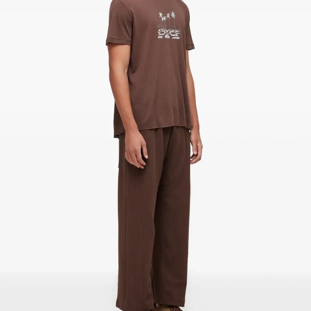 Брюки в рубчик с кулиской