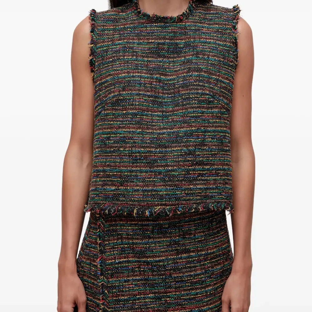 Твидовый топ с бахромой