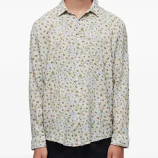 Рубашка с длинными рукавами и цветочным принтом