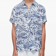 Рубашка с короткими рукавами и графичным принтом