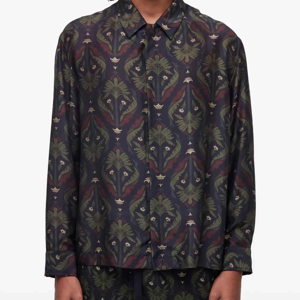 Рубашка с длинными рукавами и принтом