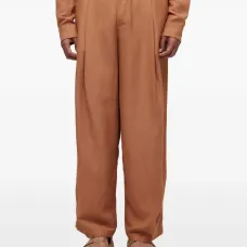 Льняные брюки со складками