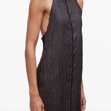 Атласное платье макси с рукавами реглан