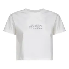 укороченная футболка с принтом