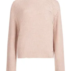 Свитер с высоким воротником и цветочной аппликацией