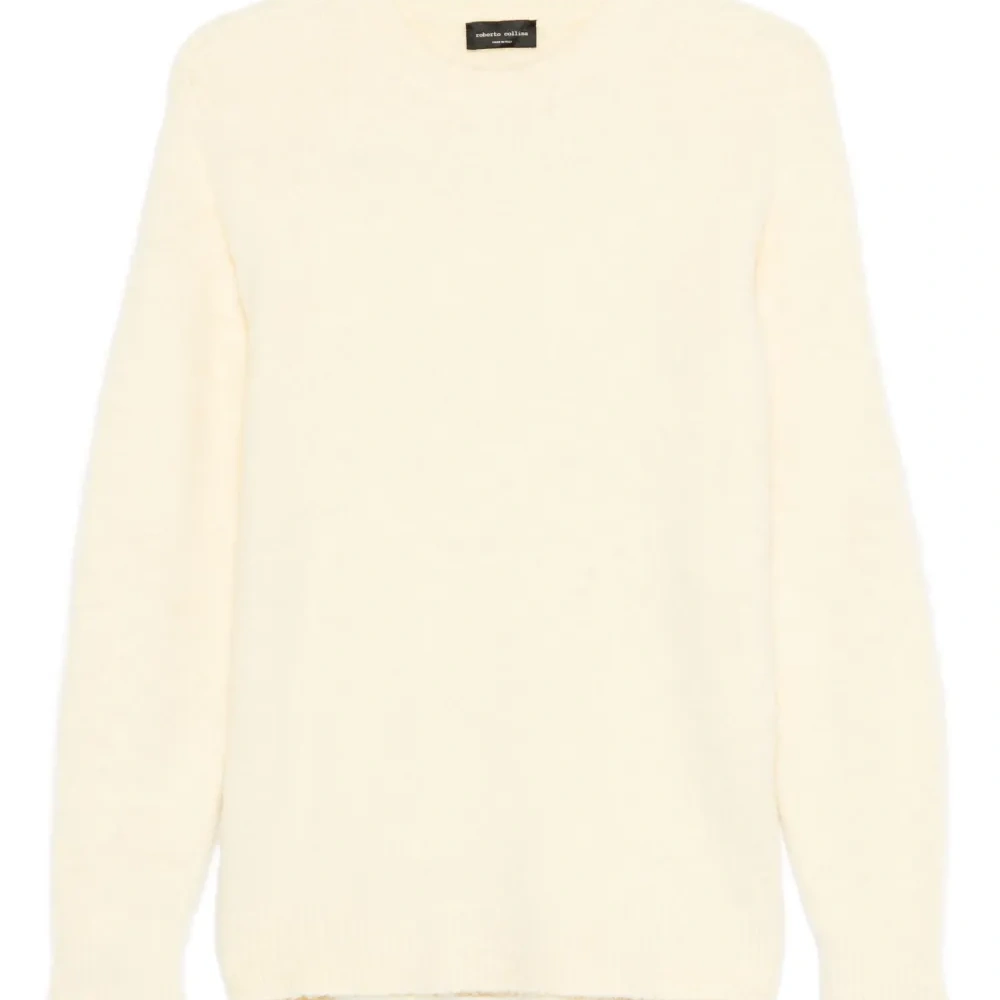 Джемпер с круглым вырезом и необработанными краями