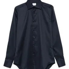 Хлопковая рубашка с длинными рукавами