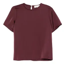 Блузка с круглым вырезом и короткими рукавами Блузка с круглым вырезом и короткими рукавами