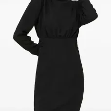 Платье мини с высоким воротником