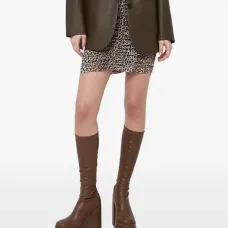 Юбка мини с леопардовым принтом и сборками