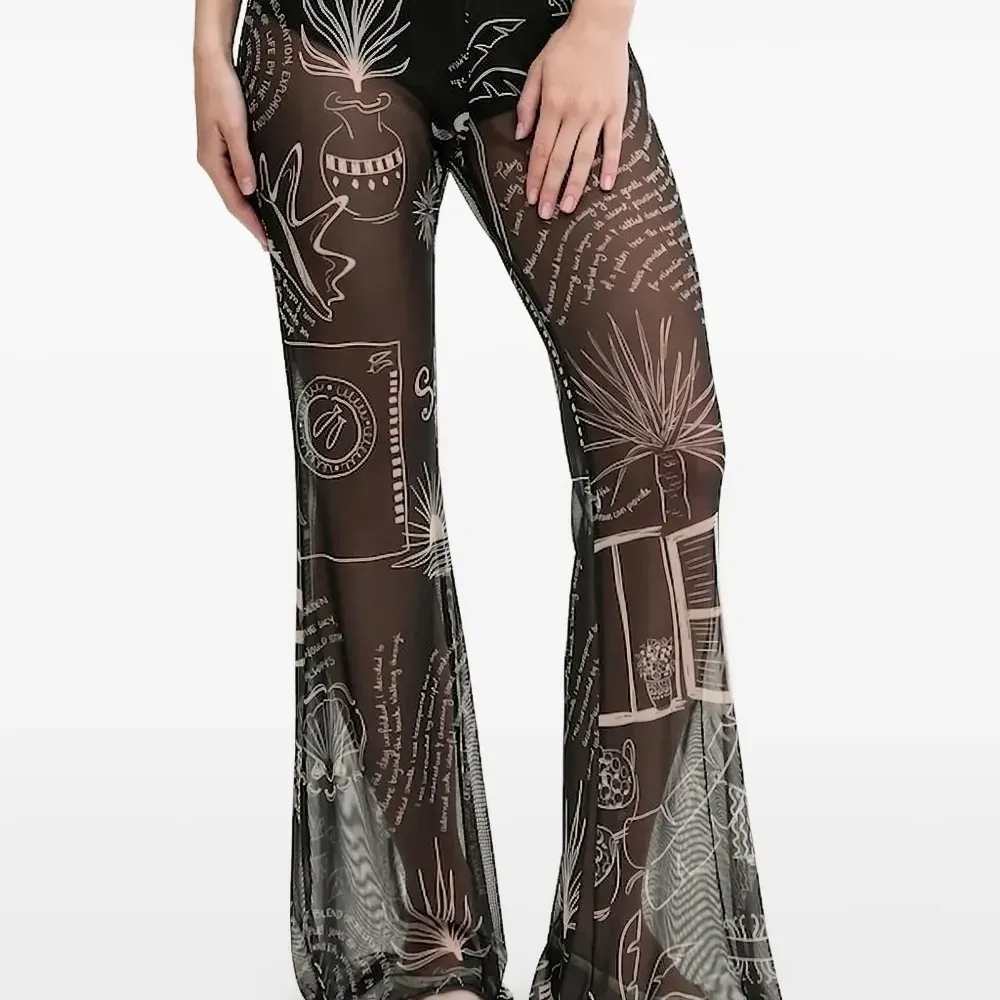 Расклешенные брюки с принтом