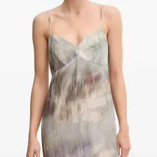 Платье макси с абстрактным принтом