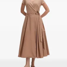Платье миди с запахом и поясом