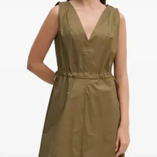 Платье макси с V-образным вырезом и кулиской