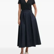 Плиссированное платье миди с запахом