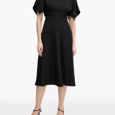 Платье миди с расклешенными рукавами