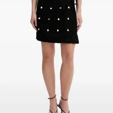 Юбка мини с отделкой в технике кроше