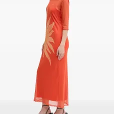 Сетчатое платье макси с принтом Сетчатое платье макси с принтом