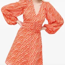 Платье мини с зебровым принтом