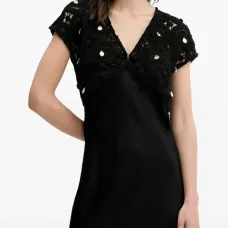 Платье макси в технике кроше