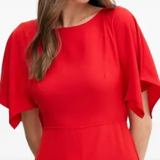 Платье миди с расклешенными рукавами