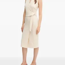 Платье миди с V-образным вырезом