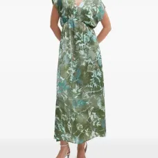 Платье миди с цветочным принтом