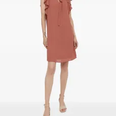 Платье мини с оборками на рукавах Платье мини с оборками на рукавах