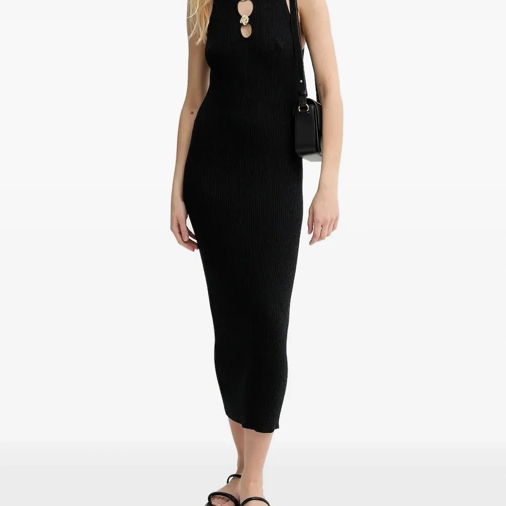 Платье миди в рубчик