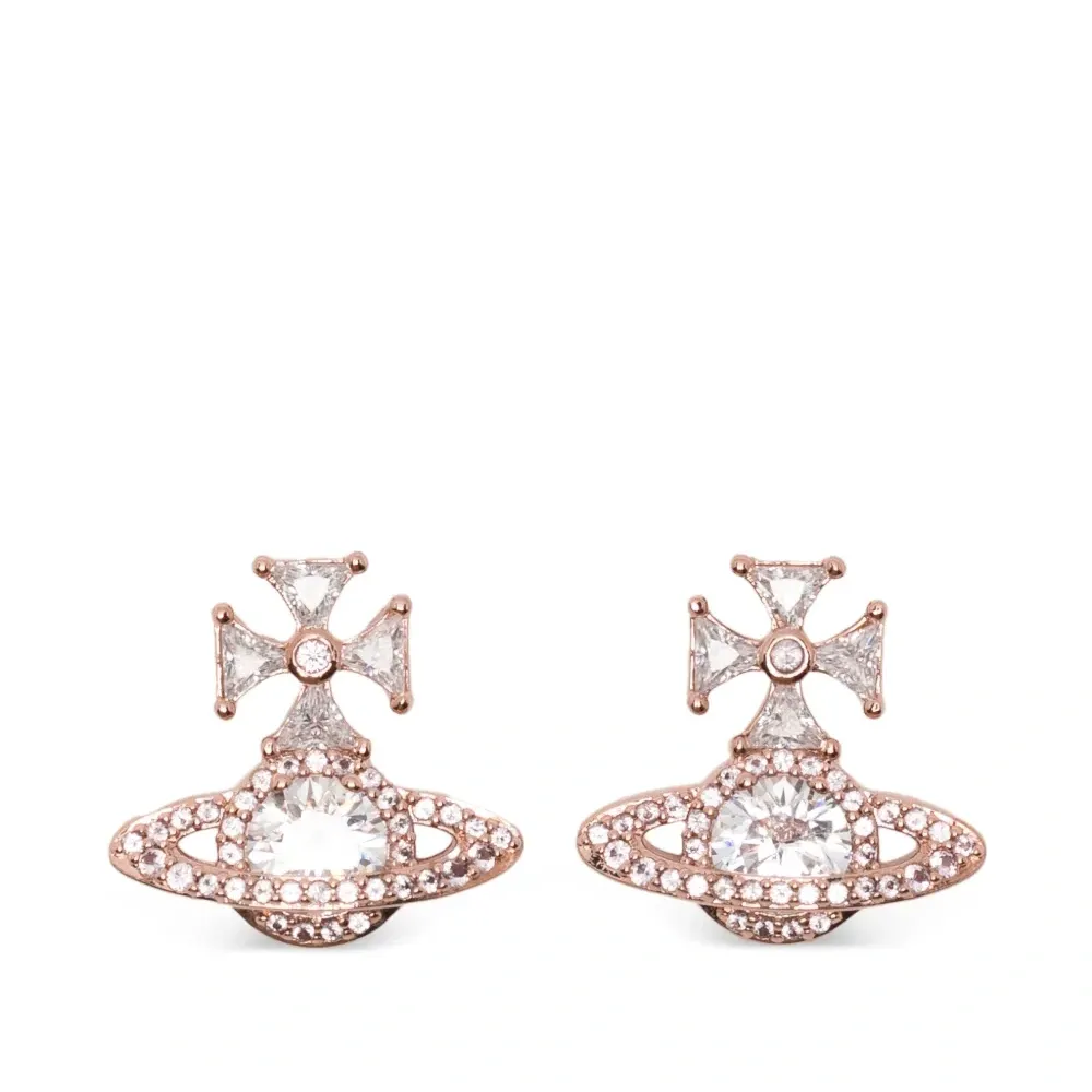 Серьги из латуни с крестом и орбом