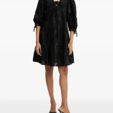 Ярусное платье мини со шнуровкой