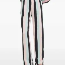 Полосатые брюки с эластичным поясом