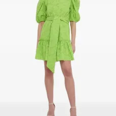 Платье мини с объемными рукавами