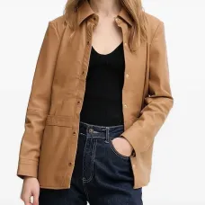 Кожаная куртка на молнии