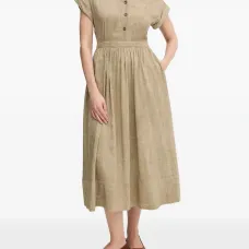 Платье-рубашка с присборенной талией