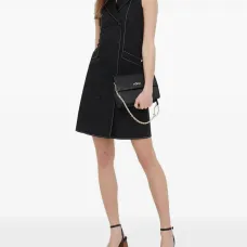 Двубортное платье мини без рукавов