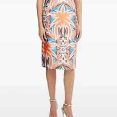 Юбка миди с абстрактным принтом
