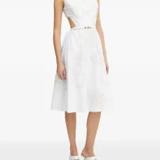 Платье миди с вышивкой