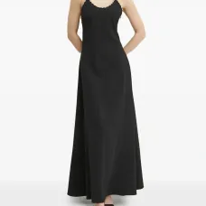 Макси-платье с декоративными лямками