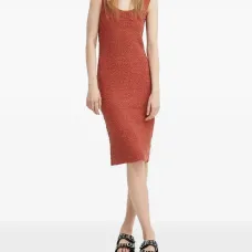 Платье миди с U-образным вырезом