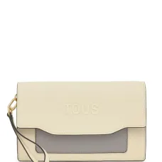 Двухцветный клатч с тисненым логотипом