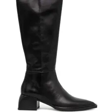 сапоги на блочном каблуке с заостренным носком