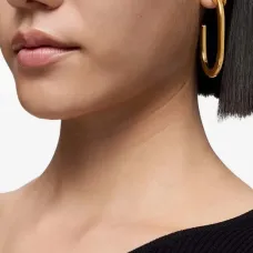 Овальные серьги-кольца Овальные серьги-кольца