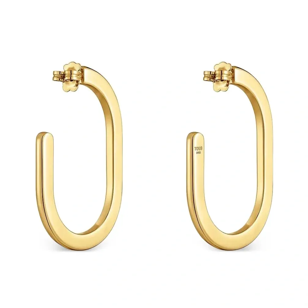 Овальные серьги-кольца Овальные серьги-кольца