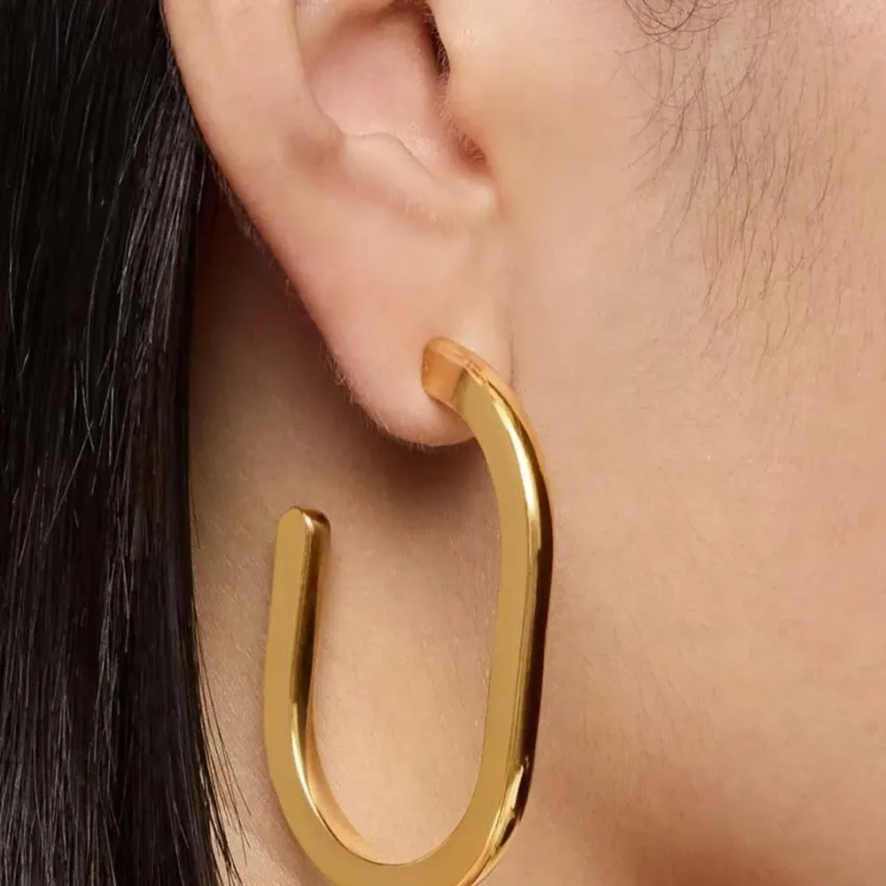 Овальные серьги-кольца Овальные серьги-кольца