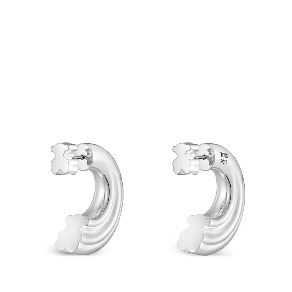 Серьги-кольца с декором в виде медведя Серьги-кольца с декором в виде медведя