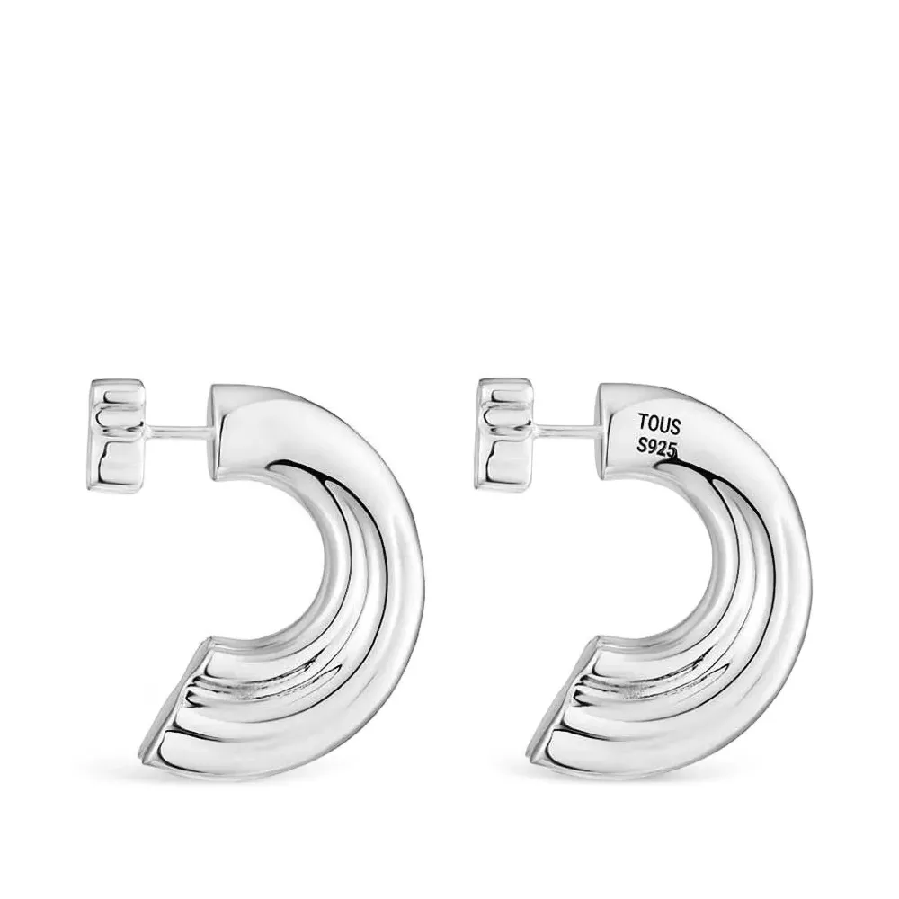 Серьги-кольца с декором в виде медведя Серьги-кольца с декором в виде медведя