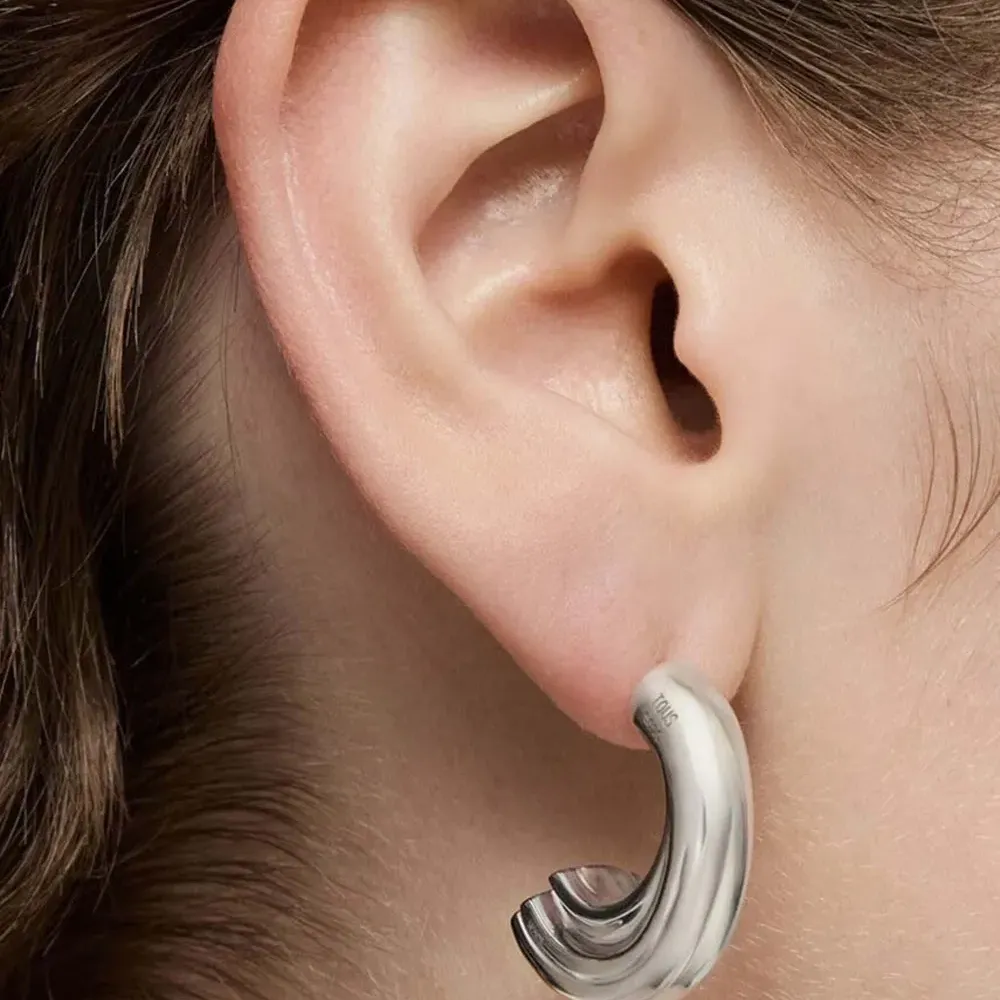 Серьги-кольца с декором в виде медведя Серьги-кольца с декором в виде медведя