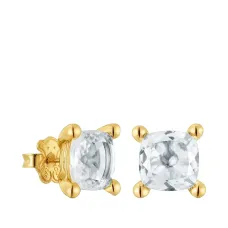 Серьги-гвоздики Color Pills из желтого золота с кварцем