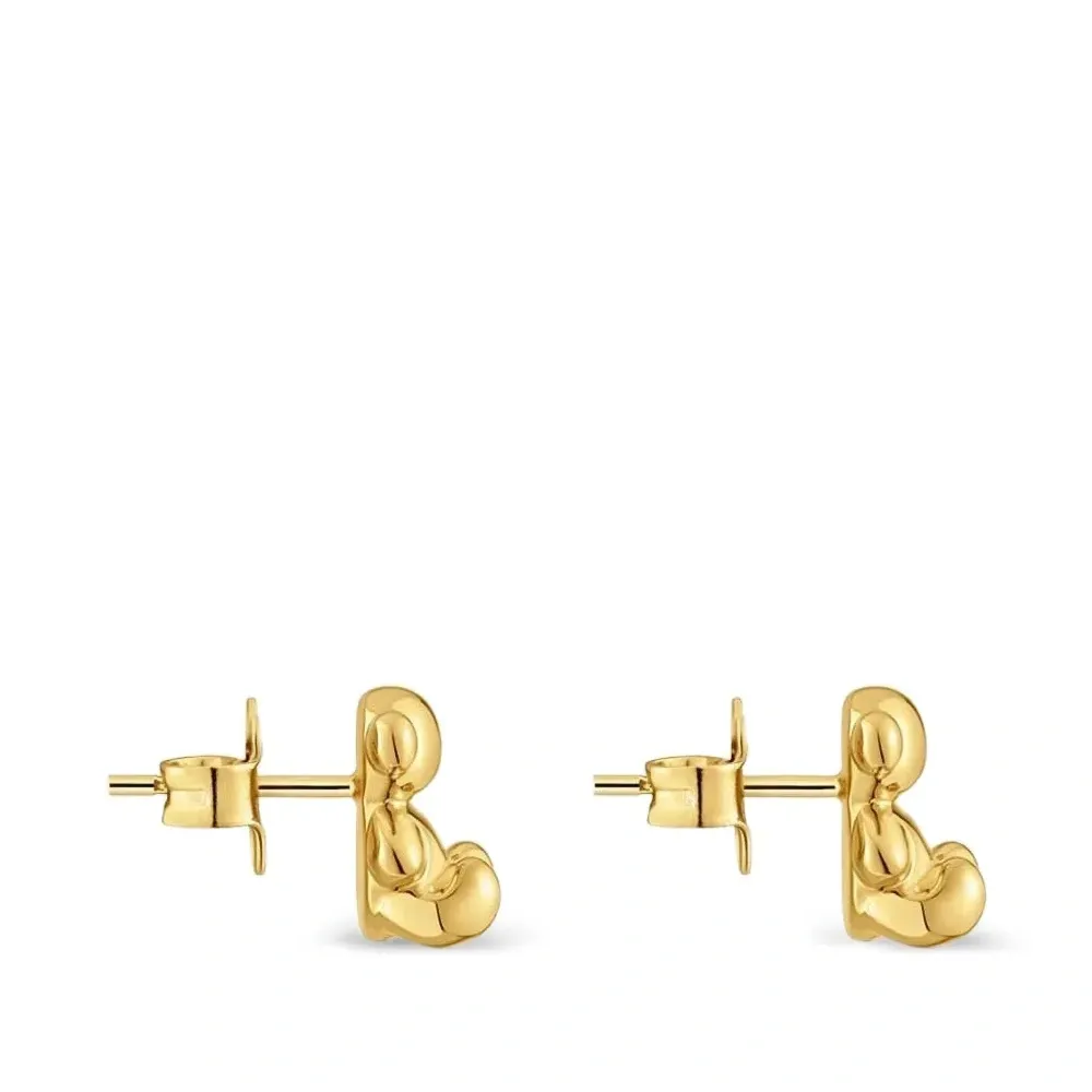 Серьги-гвоздики в форме медведя